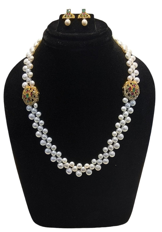 Natural Fresh Water Button Pearls Set For Women Girls With Certificate - Ghanshyamdas Jewellers