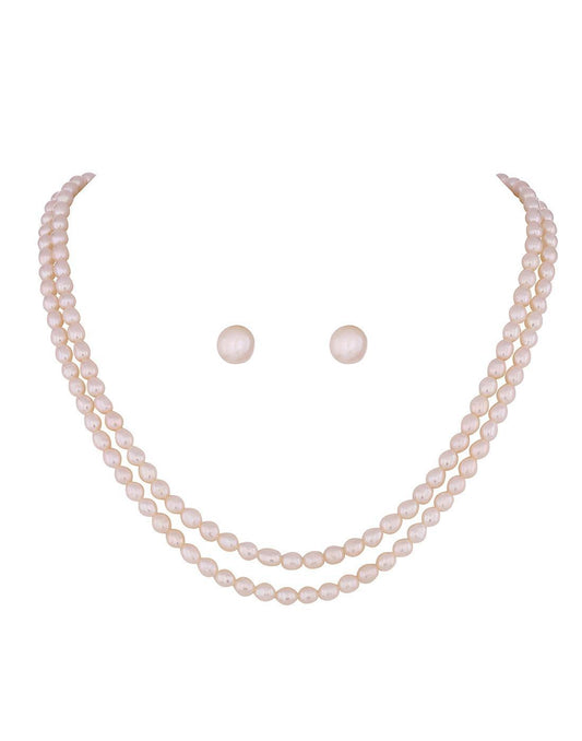 Double Layered Oval Shape Pearl Set for Girls - Ghanshyamdas Jewellers