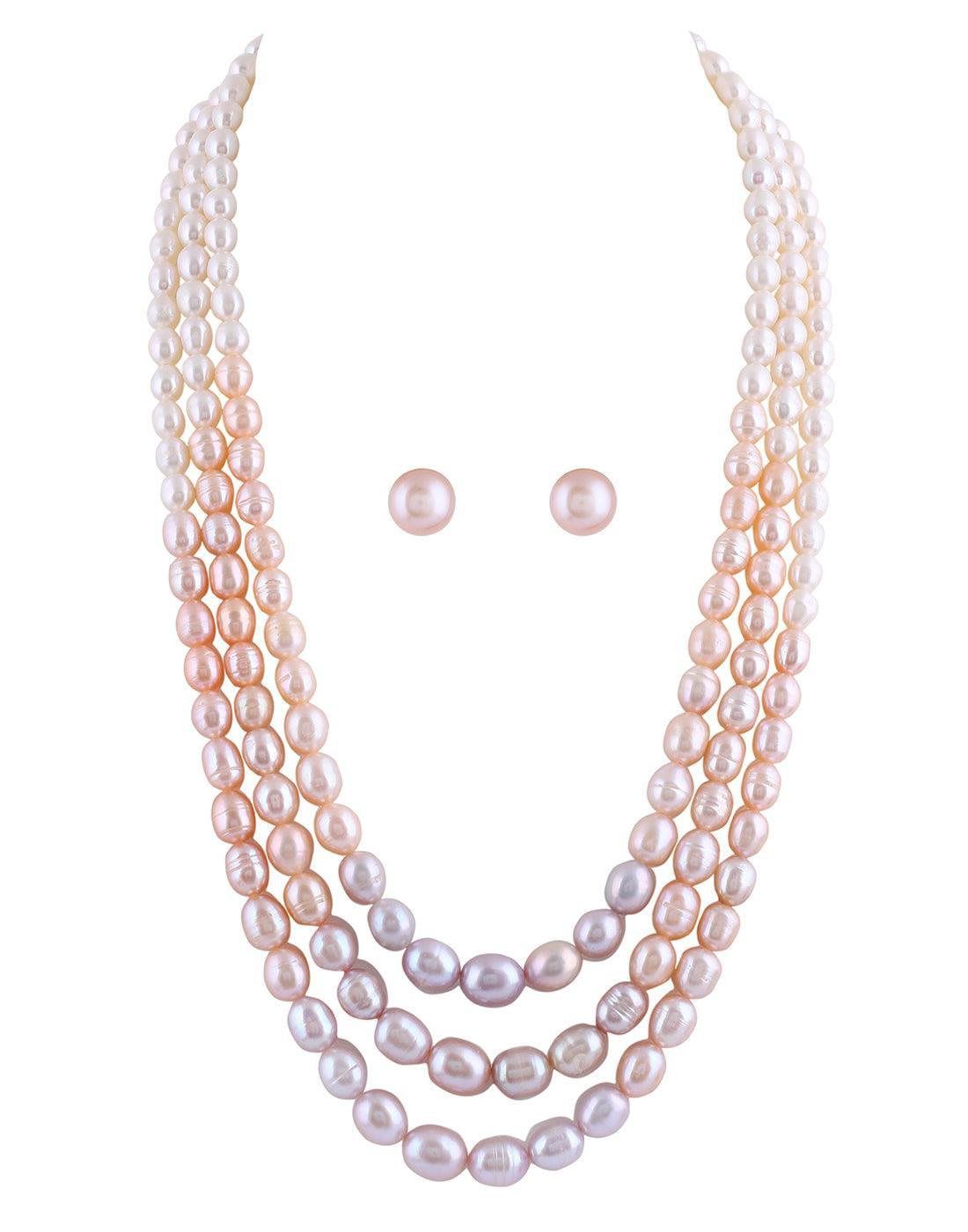 Natural Fresh Water Pearl Set Chain from for Women - Ghanshyamdas Jewellers