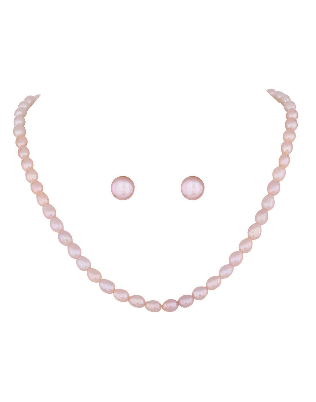 Natural Fresh Water Oval Shape Pearls Set For Women n Girls - Ghanshyamdas Jewellers