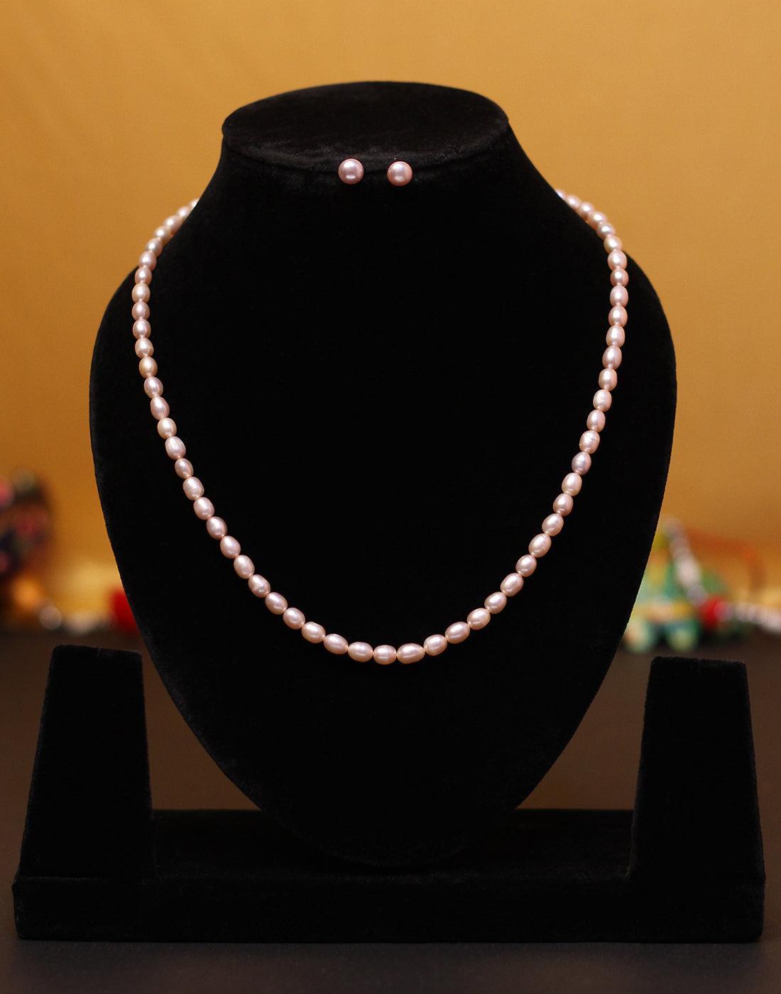 Natural Fresh Water Oval Shape Pearls Set For Women n Girls - Ghanshyamdas Jewellers