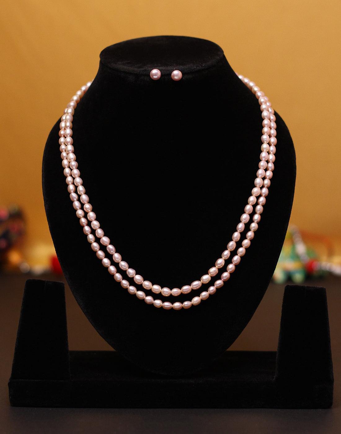 Double Layer Natural Fresh Water Oval Shape Pearls - Ghanshyamdas Jewellers