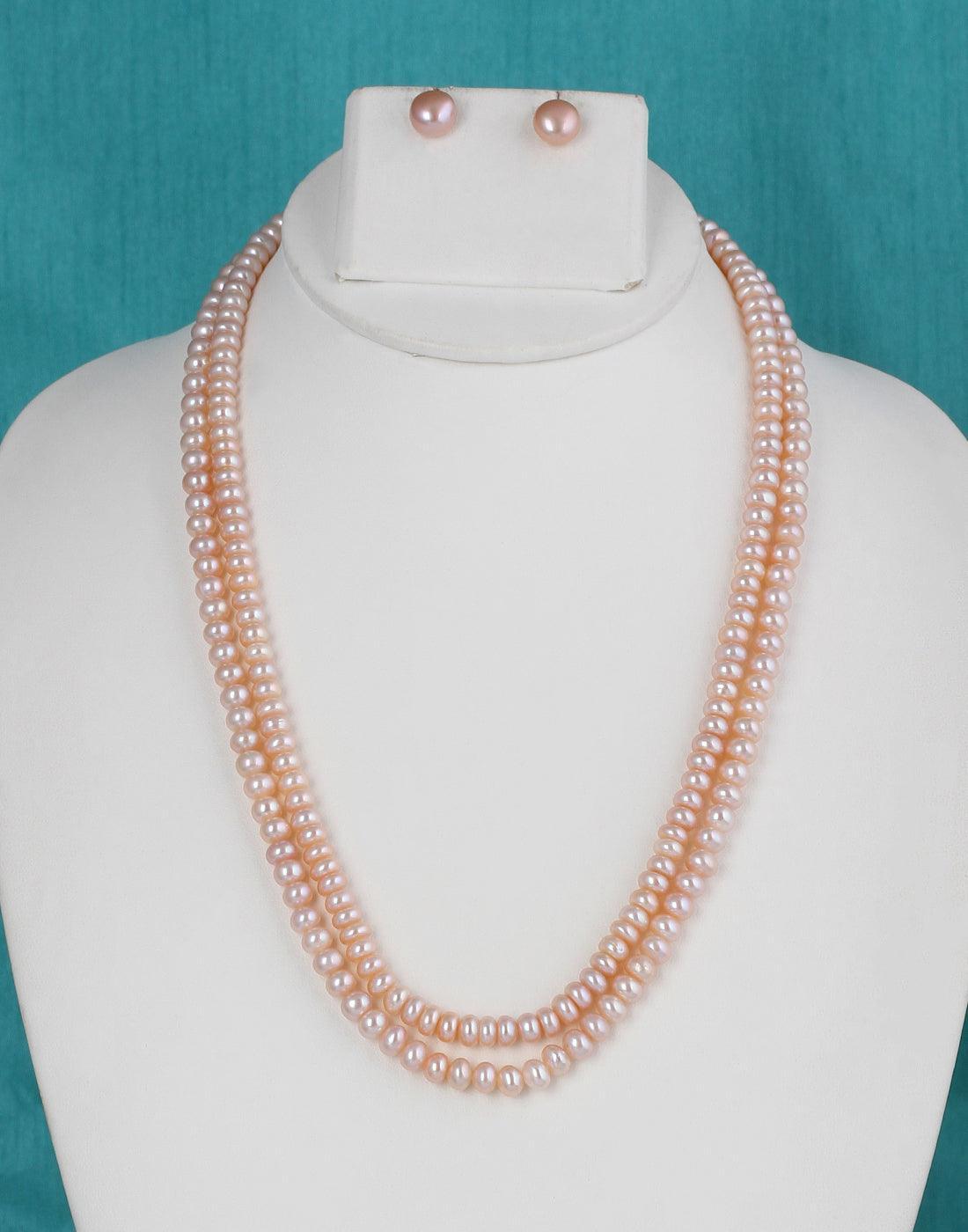 Double Line Natural Fresh Water Pearls Set Set For Women n Girls - Ghanshyamdas Jewellers