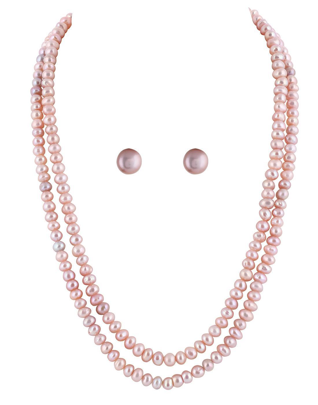 Double Line Natural Fresh Water Pearls Set For Women n Girls - Ghanshyamdas Jewellers