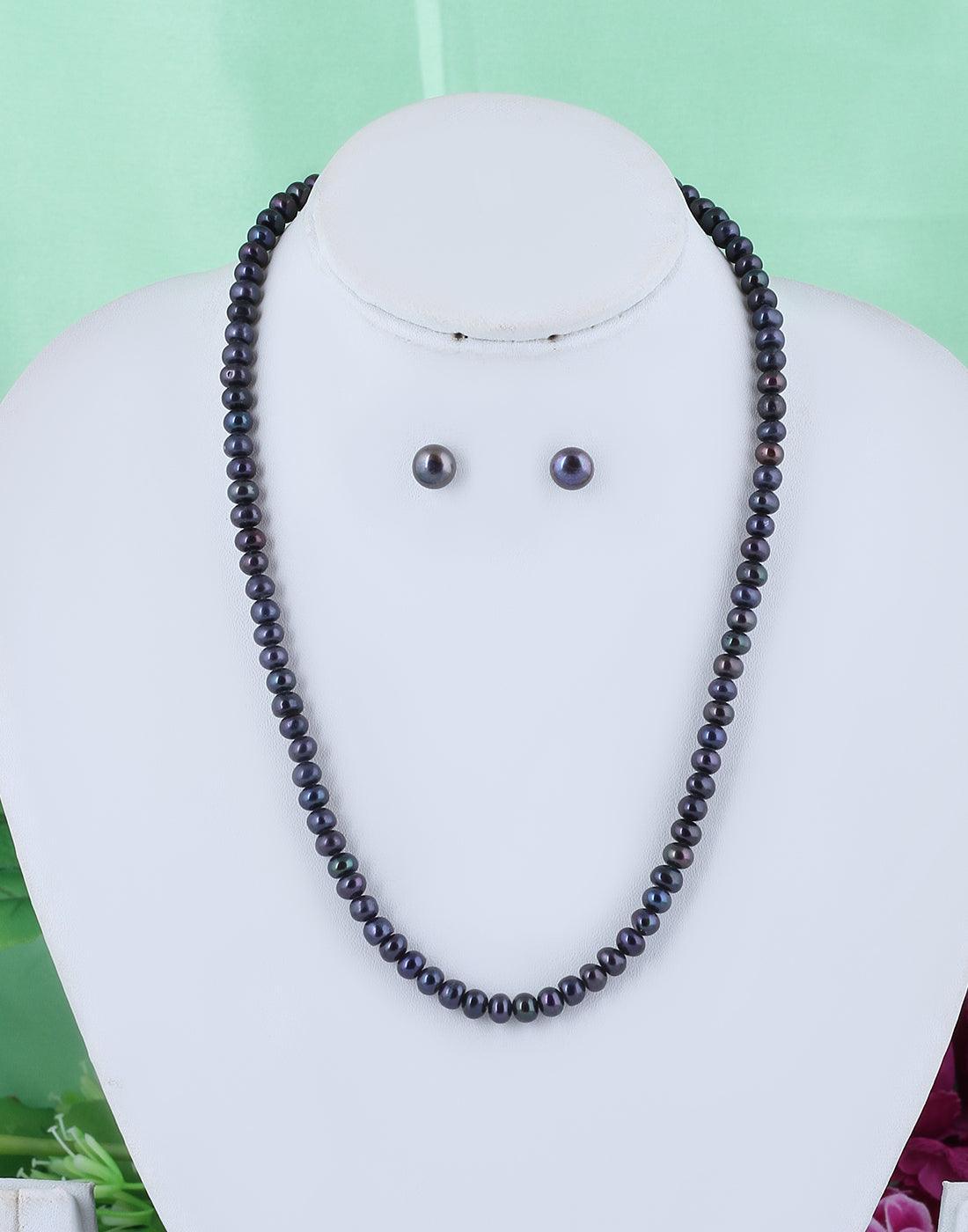 1 Line Black Pearl Set For Women/Girls - Ghanshyamdas Jewellers