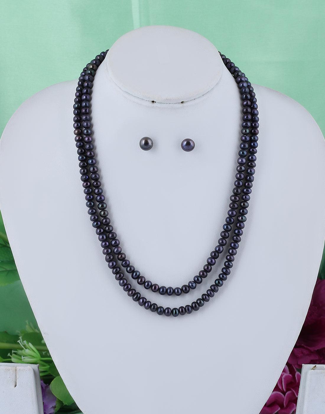 2 Line Black Pearl Set For Women/Girls - Ghanshyamdas Jewellers