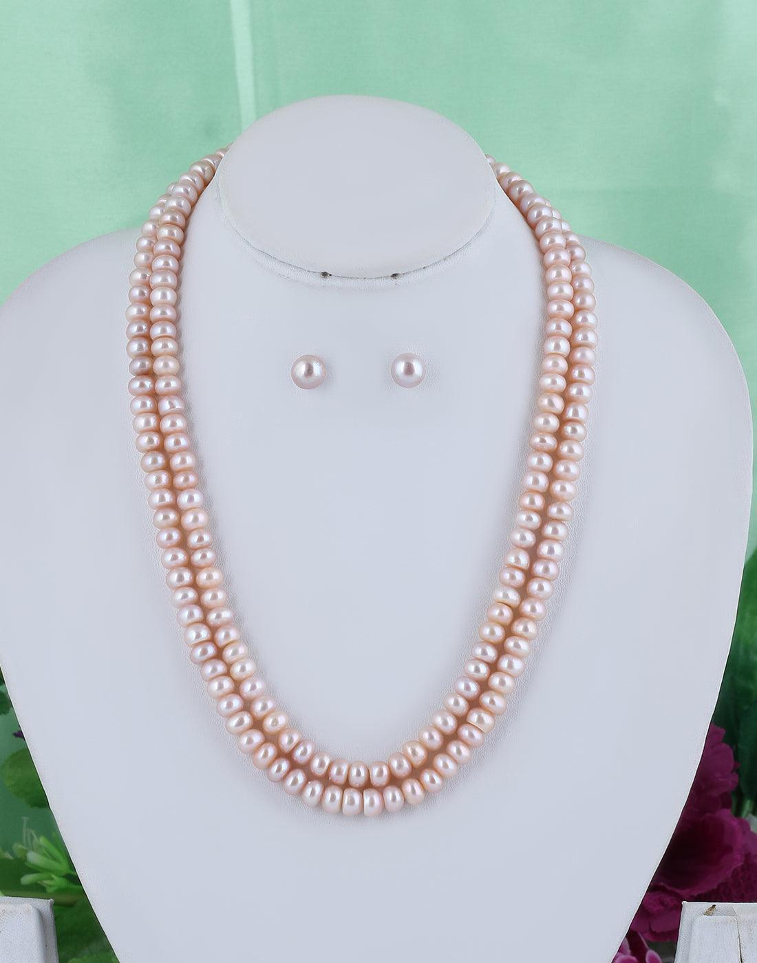 Double Layer Fresh water Pearl Set of Button Shaped With Certificate from Hyderabad for Women Girls - Ghanshyamdas Jewellers