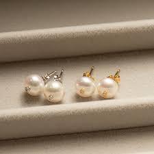 Classy white pearl earrrings - Ghanshyamdas Jewellers