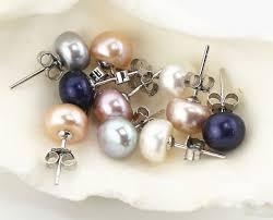 Fresh water pearl earrings in 4 different colour - Ghanshyamdas Jewellers